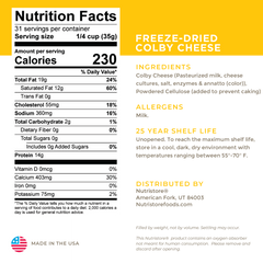 Colby Cheese Freeze Dried - #10 Can