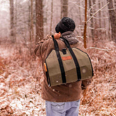 WhiteDuck Outdoors Diamond Shape Canvas Firewood Log Carriers