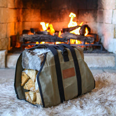 WhiteDuck Outdoors Diamond Shape Canvas Firewood Log Carriers