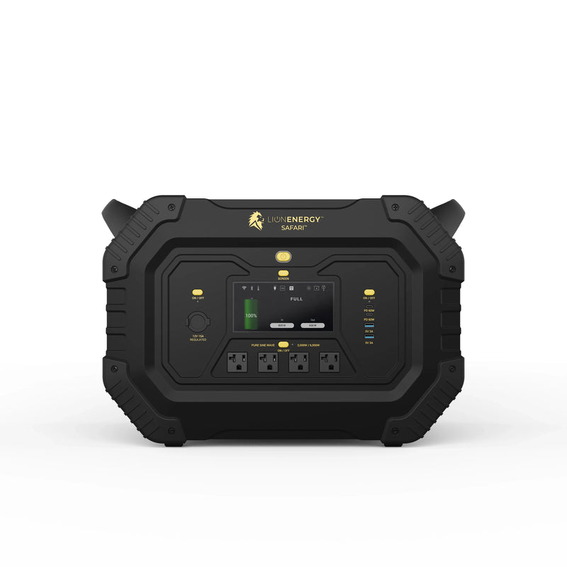 Lion Energy™ Safari - Power Generator (3,000W, 1,612Wh, LifePO4)